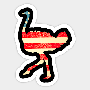 American Flag Ostrich Sticker